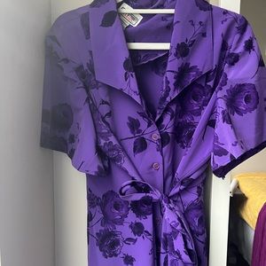 Vintage Oversized purple flower dress